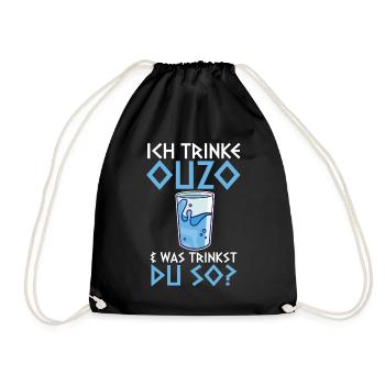 Ich trinke Ouzo - Turnbeutel - Schwarz - Vorne