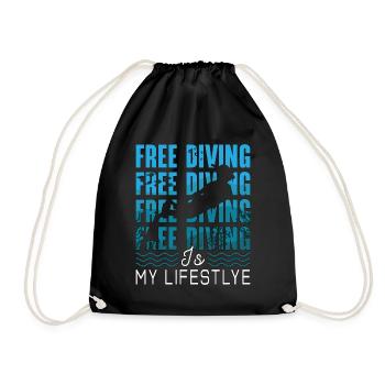 Apnéiste Apnée Plongée Apnée Cadeau - Sac de sport léger - noir - Devant