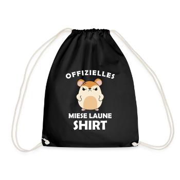Offizielles Miese Laune Shirt - Turnbeutel - Schwarz - Vorne