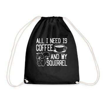 Cute Squirrel Lover - Everything I Do - Drawstring Bag - black - Front