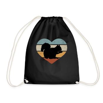 Squirrel lover, cute - Drawstring Bag - black - Front