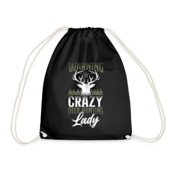 Buck Deer Hunting Hunter Girl - Turnbeutel - Schwarz - Vorne