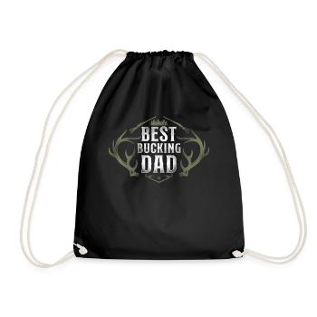 Buck Deer Hunting Hunter Father - Drawstring Bag - black - Front