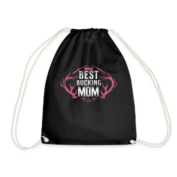 Buck Deer Hunting Hunter Mother - Drawstring Bag - black - Front