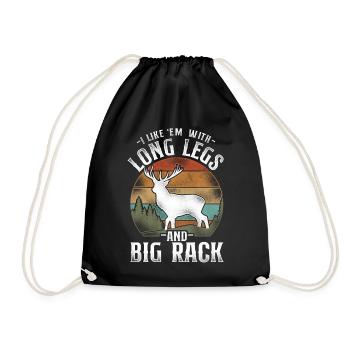 Buck Deer Hunting Hunter Vintage - Turnbeutel - Schwarz - Vorne