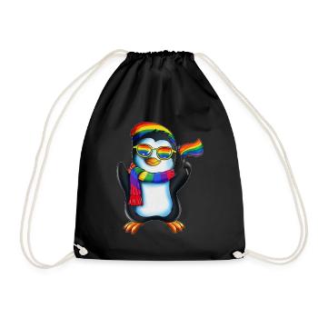 Pingouin LGBT Gay Homosexualité Lesbienne Arc-en-ciel - Sac de sport léger - noir - Devant