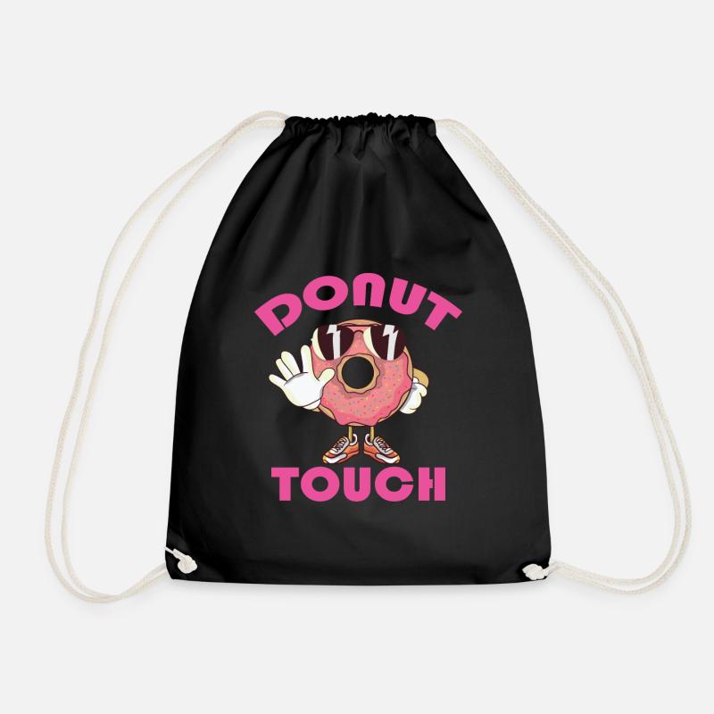 Kindertag Halloween Süßigkeiten Süßes Donut Touch - Turnbeutel - Schwarz