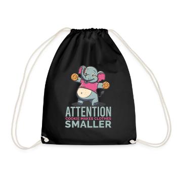 Un éléphant avec un biscuit au chocolat sucré - Sac de sport léger - noir - Devant