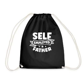 Self-employed father Freelancer Self-employed - Drawstring Bag - black - Front