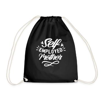Self-employed mother Self-employed freelancer - Drawstring Bag - black - Front