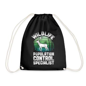 Buck Deer Hunting Hunter Vintage - Turnbeutel - Schwarz - Vorne