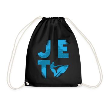 Jetski Wassersport Sommer Urlaub Coole Geschenk - Turnbeutel - Schwarz - Vorne