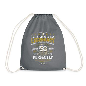 Vintage Legendary - Aged perfectly 58th birthday - Drawstring Bag - grey - Front