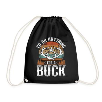 Buck Deer Hunting Hunter Pun - Turnbeutel - Schwarz - Vorne