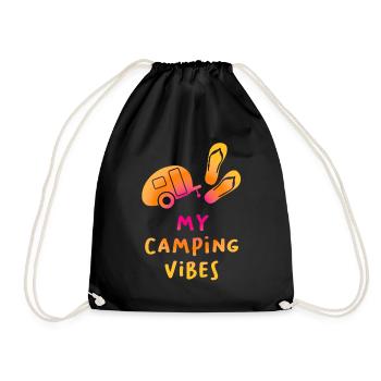 Camping Vibes Citation Histoire Tongs Fan Caravane - Sac de sport léger - noir - Devant