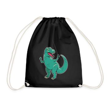 Lustiger Dinosaurier-Fecht-Humor für einen Trex - Turnbeutel - Schwarz - Vorne