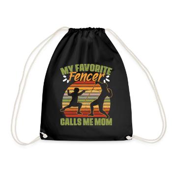 My favorite funny fencing humor for a - Drawstring Bag - black - Front