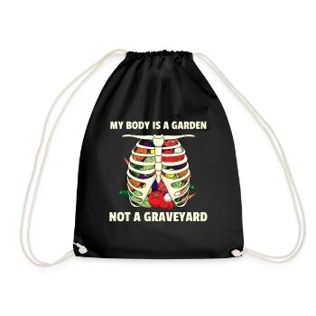 Vegan Vegetarian Vegetable Garden I Gift - Drawstring Bag - black - Front