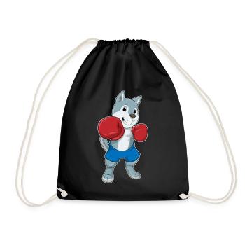 Dog Boxer Boxing Gloves Boxing - Drawstring Bag - black - Front