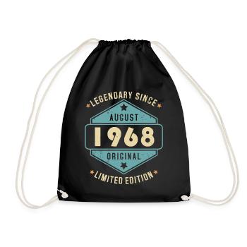 Août 1968 Vintage Retro Anniversaire - Sac de sport léger - noir - Devant