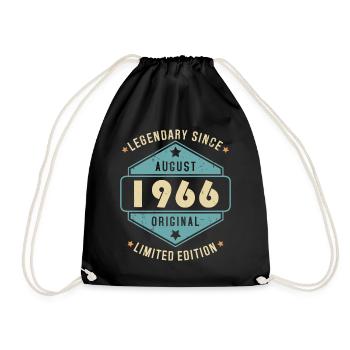 Août 1966 Vintage Retro Anniversaire - Sac de sport léger - noir - Devant