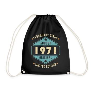 Août 1971 Vintage Retro Anniversaire - Sac de sport léger - noir - Devant