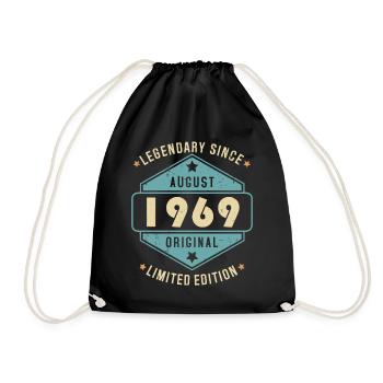 Août 1969 Vintage Retro Anniversaire - Sac de sport léger - noir - Devant