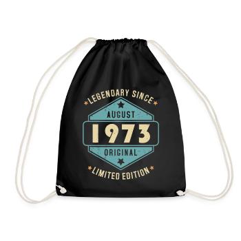 Août 1973 Vintage Retro Anniversaire - Sac de sport léger - noir - Devant