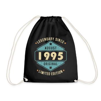 Août 1995 Vintage Retro Anniversaire - Sac de sport léger - noir - Devant