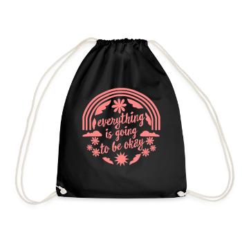 Positivity Shirt, alles wird gut - Turnbeutel - Schwarz - Vorne