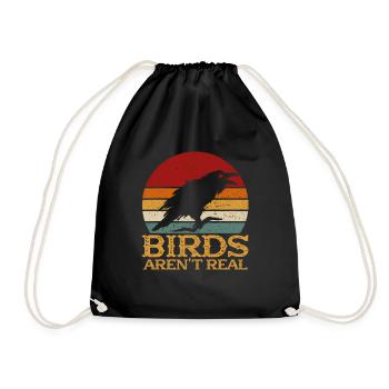 Birds Arent Real - Drawstring Bag - black - Front