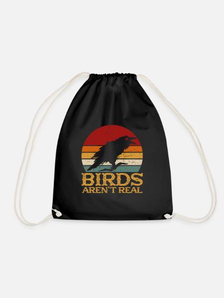 Birds Arent Real - Turnbeutel - Schwarz
