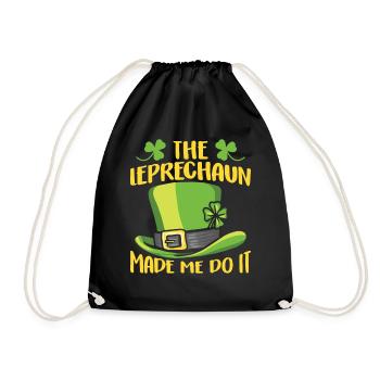 The leprechaun forced me to do so Ire Leprechaun - Drawstring Bag - black - Front