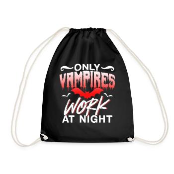 Seuls les vampires travaillent la nuit en disant quart de jour - Sac de sport léger - noir - Devant