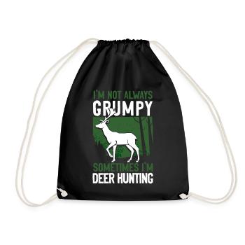 Buck Deer Hunting Hunter Dad - Turnbeutel - Schwarz - Vorne