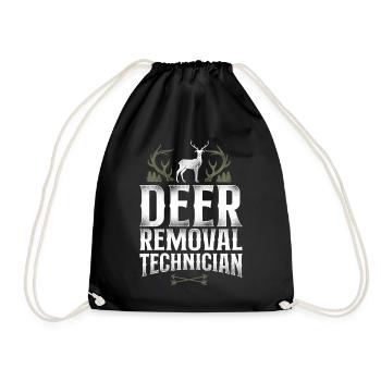 Buck Deer Hunting Hunter Vintage - Drawstring Bag - black - Front