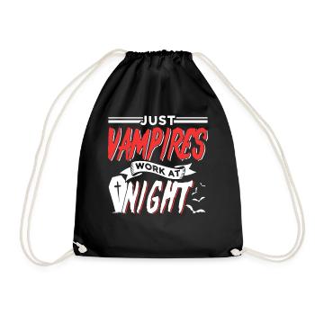 Seuls les vampires travaillent la nuit en disant quart de jour - Sac de sport léger - noir - Devant
