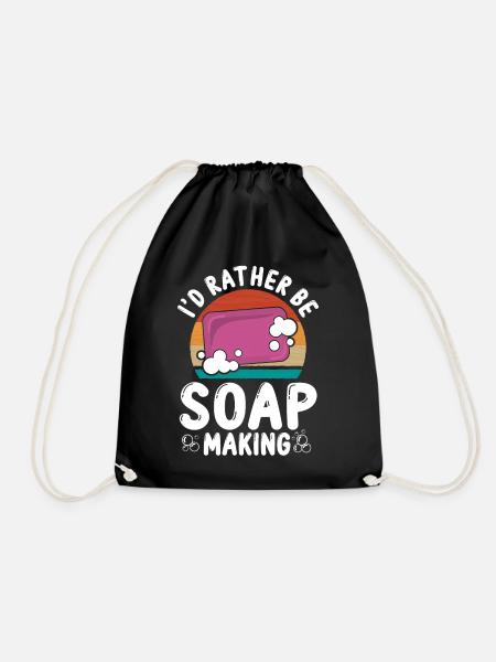 Soap Making Crafting I'd Rather Be - Turnbeutel - Schwarz