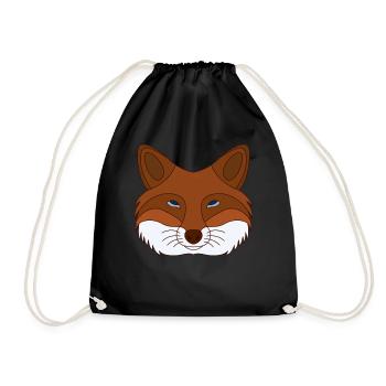 Waldtier wildes Tier Motiv mit Fuchs Design - Turnbeutel - Schwarz - Vorne