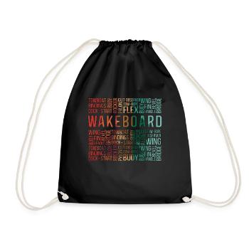 Wakeboard Wakeboarder Wakeboarding Cadeau - Sac de sport léger - noir - Devant
