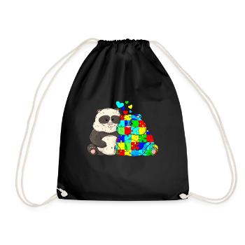 Autism Gift Autistic Asperger ADHD Autism - Drawstring Bag - black - Front