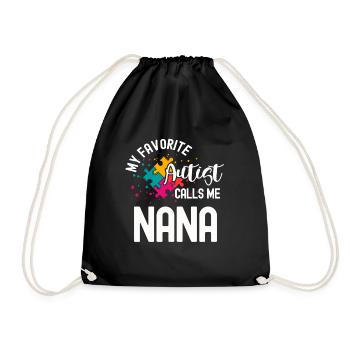 Autistic Autism Autism Awareness Day Asperger's Child - Drawstring Bag - black - Front