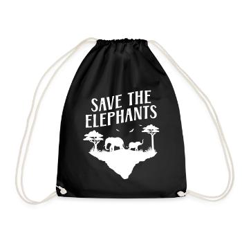 Elephant Tshirt pour Elephant Elephant Kids Zoo - Sac de sport léger - noir - Devant