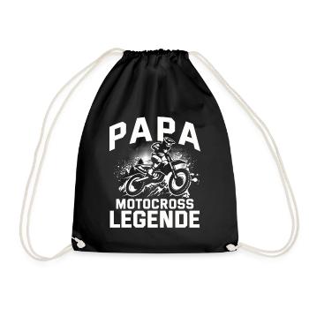 Motocross Geschenk Für Enduro Supermoto Dirt Bike - Turnbeutel - Schwarz - Vorne
