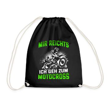 Motocross Tshirt Für Herren Damen Enduro Supermoto - Turnbeutel - Schwarz - Vorne