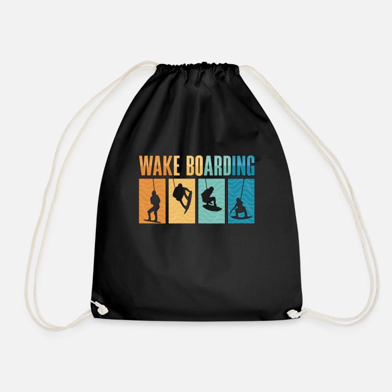 Wakeboard Wakeboarder Wake Wakeboarden Geschenk - Turnbeutel - Schwarz