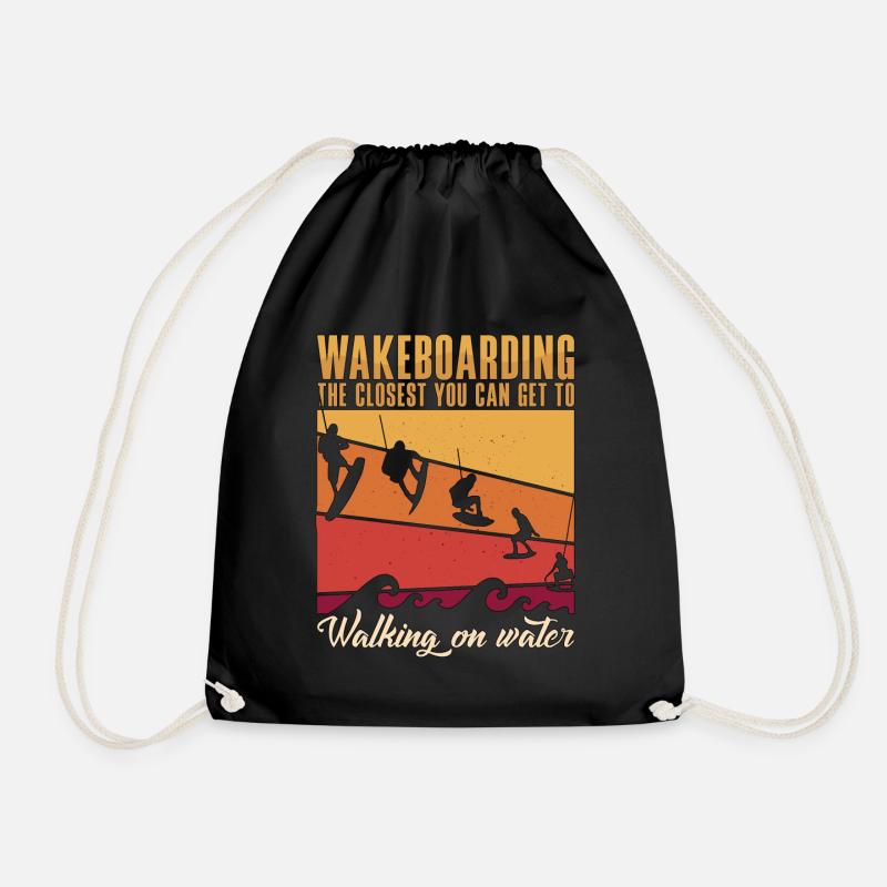 Wakeboard Wake Wakeboarden Wakeboarder Geschenk - Turnbeutel - Schwarz