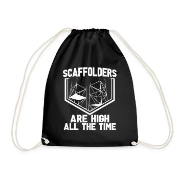 Scaffolding Builder Gift Work Occupation Construction Worker Job - Drawstring Bag - black - Front