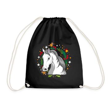 Moche Cheval de Noël Cheval Tricot Noël Christ Enfant - Sac de sport léger - noir - Devant