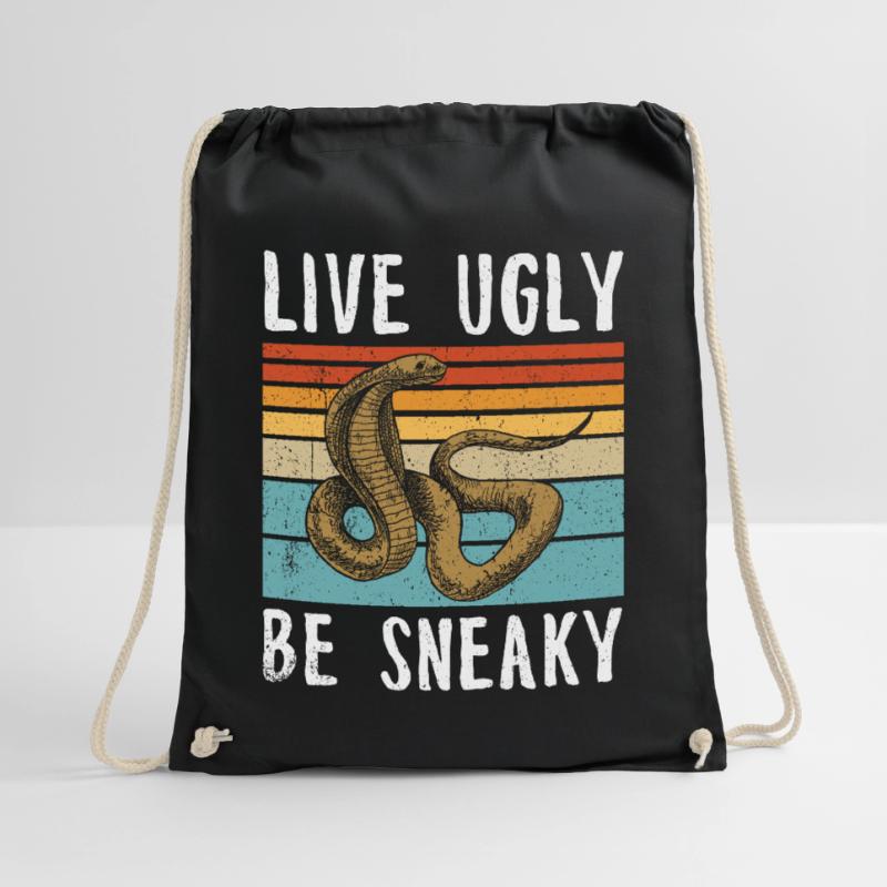 Schlange Geschenk Tier Reptil Cobra Python Boa Turnbeutel